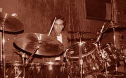 Bruce Candelaria on Ludwig Vistalite drumset 1986